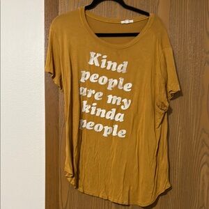 Mustard Graphic Tee - Kind People Are My Kinda People
